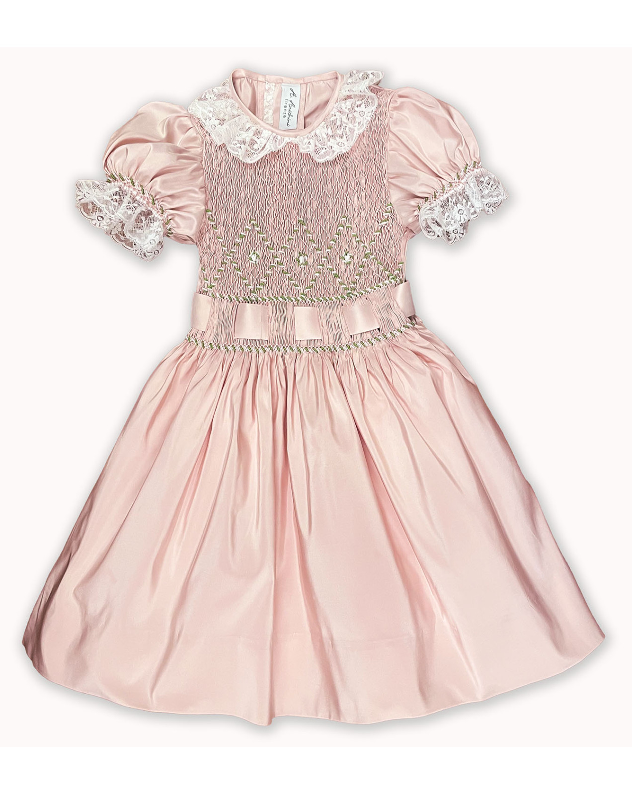 Miranda smocked and laces pink dress