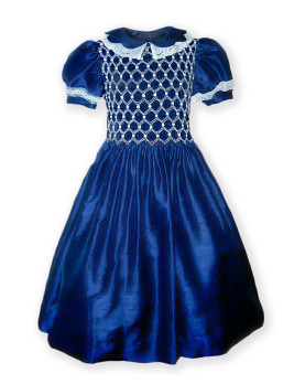 Maddalena celebrations and navy blue smocked dress